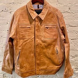 Beautiful Overland Tan Leather Jacket NEVER WORN